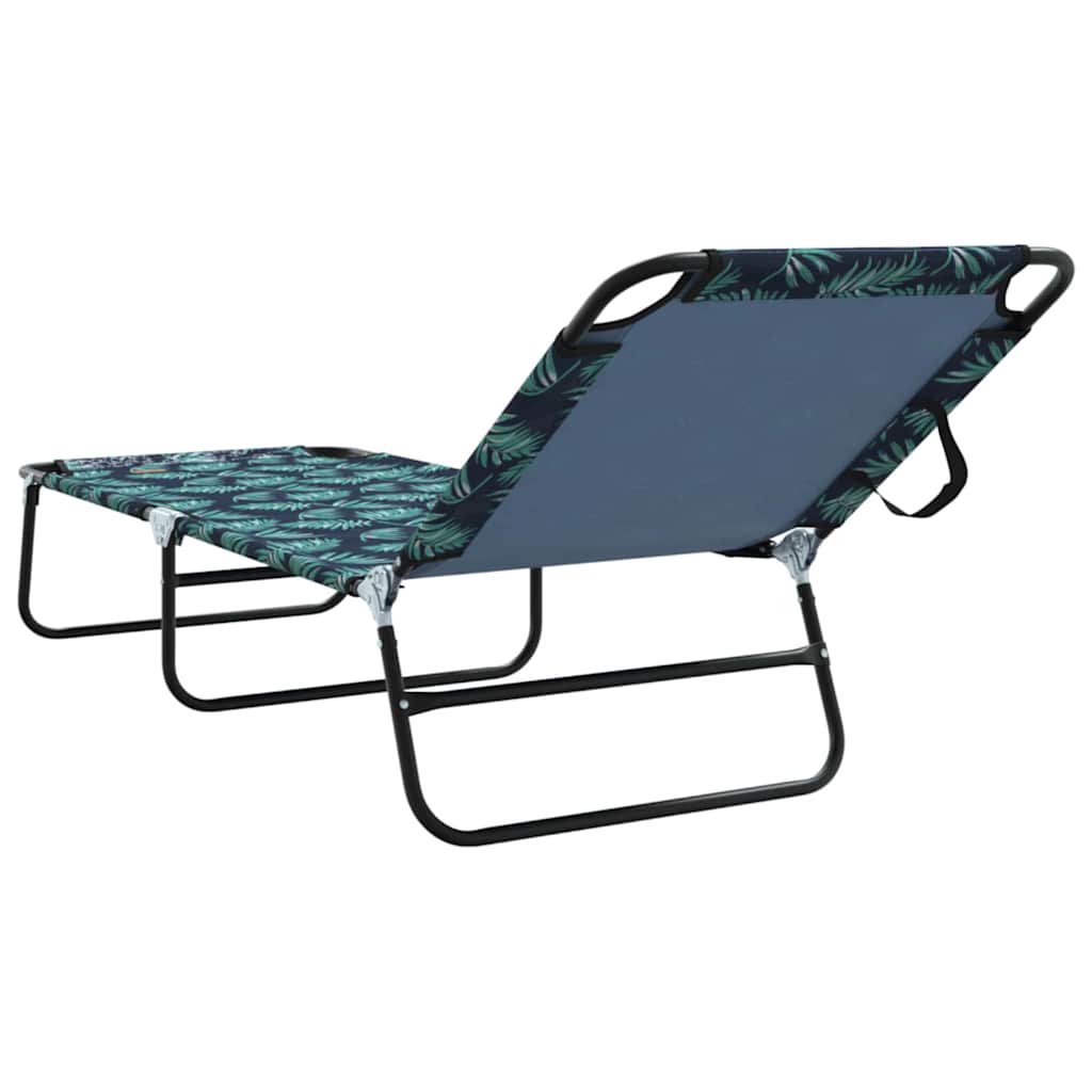 Folding Sun Lounger Folding Green 56 x 189 x 87cm Fabric